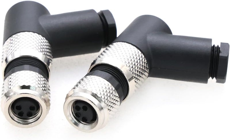 Eonvic M8 Right Angle 4 Pin Female A Code Plug Industrial Circular Sensor Connector Aviation 8mm Waterproof IP67 Connector - Image 1